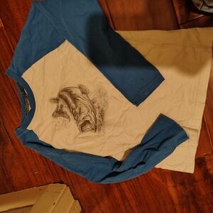 Woolrich Blue and White Graphic Tee